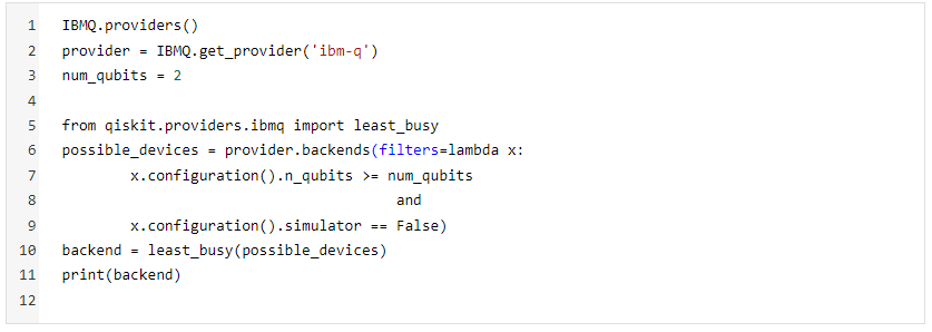 IBM Q backend code