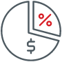 Points improvement in market share icon